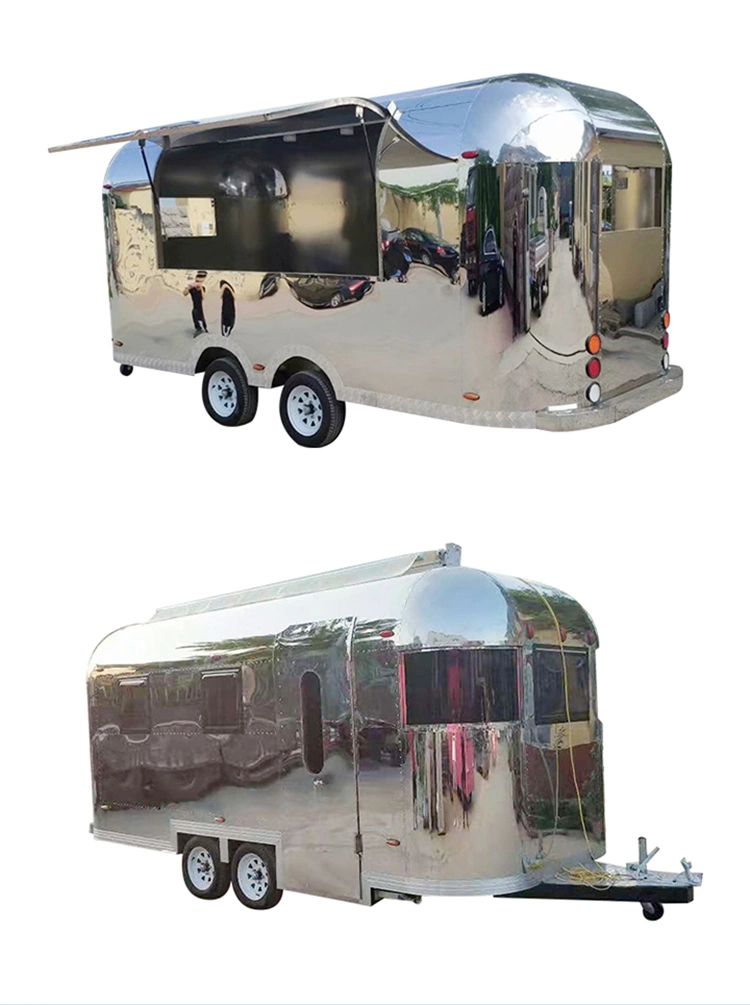 Europe Airstream Camper Trailer Travel Caravan Mobile Food Cart Food Truck for Sale